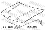 Febest 19101-E36 Cable Assembly Hood Lock Control