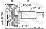Febest 1210-IX35A48 Outer CV Joint 24X64.5X27