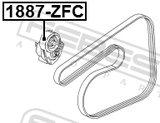 Febest 1887-ZFC Tension Pulley