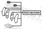 Febest 0103-HDJ100R Disc Brake Clip Set