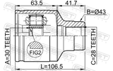 Febest 0511-GFRH Inner CV Joint Right 30X43X28