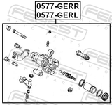 Febest 0577-GERL Rear Left Brake Caliper Assembly