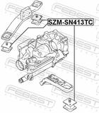 Febest SZM-SN413TC Transfer Gear Box Mount