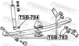 Febest TSB-784 Rear Shock Absorber Bushing