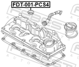 Febest FDT-001-PCS4 O-Ring Fuel Injector PCS 4