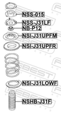 Febest NSI-J31UPFR Front Spring Upper Seat