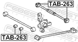 Febest TAB-263 Rear Transverse Rod Bushing