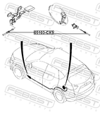 Febest 05103-CX5 Fuel Lid Lock Control Cable