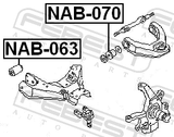 Febest NAB-070 Bushing, Front Upper Control Arm