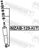 Febest MZAB-129-KIT Front Shock Absorber Bushing Kit