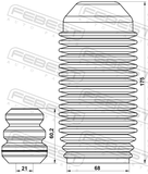 Febest SBSHB-S11F-KIT Boot With Jounce Bumper Front Shock Absorber Kit
