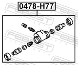 Febest 0478-H77 Rear Wheel Brake Cylinder