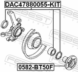 Febest 0582-BT50F Front Wheel Hub