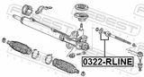 Febest 0322-RLINE Steering Tie Rod