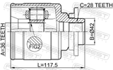Febest 0511-BT50LH Inner CV Joint Left 36X42X28