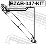 Febest BZAB-047-KIT Bushing Kit, Rear Shock Absorber