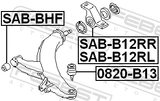 Febest SAB-B12RR Rear Bushing, Front Right Control Arm (Hydro)