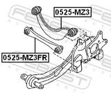Febest 0525-MZ3FR Rear Upper Transverse Link