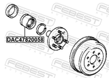 Febest DAC47820058 Rear Wheel Bearing 47X82X58