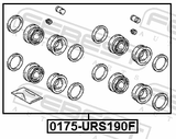 Febest 0175-URS190F Front Brake Caliper Repair Kit (Set For Two Sides)