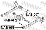 Febest NAB-059 Rear Crossmember Bushing