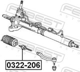Febest 0322-206 Steering Tie Rod