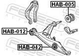 Febest HAB-042 Front Arm Bushing