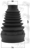 Febest 1615P-221 Boot Inner CV Joint Kit Pvc 74X107X30