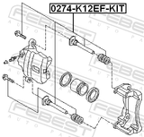 Febest 0274-K12EF-KIT Rear Caliper Slide Pin