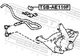 Febest TSB-AE110F Front Stabilizer Bar Bush D20