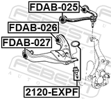 Febest FDAB-026 Bushing, Front Lower Control Arm