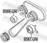 Febest 0587-UN Timing Belt Tensioner Pulley