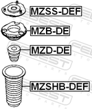 Febest MZB-DE Front Shock Absorber Bearing