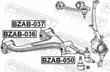 Febest BZAB-050 Bushing, Front Lower Control Arm