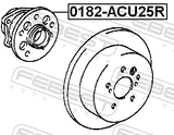 Febest 0182-ACU25R Rear Wheel Hub