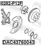 Febest 0282-P12F Front Wheel Hub