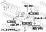 Febest HYAB-EF4RUB Bushing, Rear Upper Control Arm