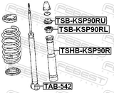 Febest TAB-542 Bushing, Rear Shock Absorber
