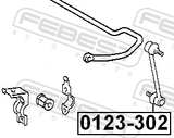 Febest 0123-302 Rear Stabilizer Link / Sway Bar Link