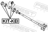 Febest KIT-KEI Repair Kit, Ball Bearing Rear Axle Shaft 30X62X16