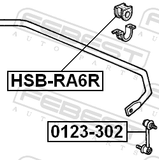 Febest HSB-RA6R Rear Stabilizer Bar Bush D25.4
