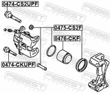 Febest 0475-CS2F Front Brake Caliper Repair Kit (Set For One Side)