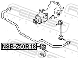 Febest NSB-Z50R18 Rear Stabilizer Bar Bush D18