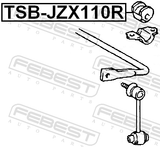 Febest TSB-JZX110R Rear Stabilizer Bar Bush D14