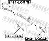 Febest 2422-LOG Steering Tie Rod