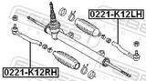 Febest 0221-K12LH Steering Tie Rod End