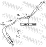 Febest 21106-CA216MT Transmission Gear Change Cable