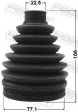 Febest 0217P-C11X Boot Outer CV Joint Kit Pvc 77X106X22.5
