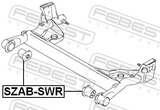 Febest SZAB-SWR Rear Crossmember Bushing