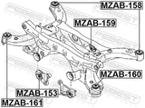 Febest MZAB-159 Rear Crossmember Bushing